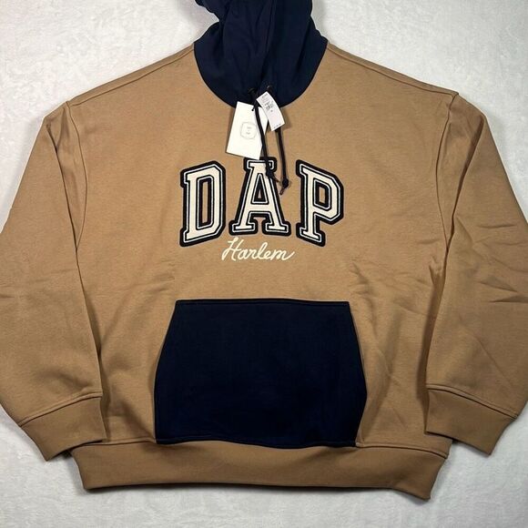 GAP x Dapper Dan DAP Logo Limited Edition Brown Hoodie Pullover Men Size X-Large - Picture 1 of 8